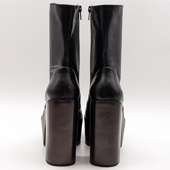 Jeffrey Campbell Women Mexique 70's Retro Black Platform boots size 7.5 - Picture 3 of 11